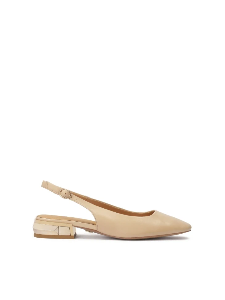 kazar Beige pumps with metal embellishment on the heel