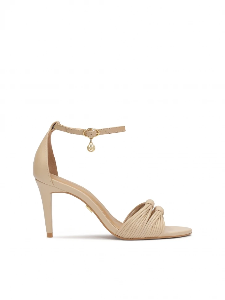 kazar Beige stiletto sandals with a strap around the ankle