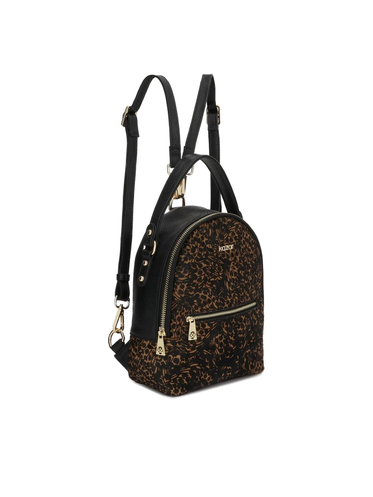 Kazar Black And Brown Backpack With Natural Bristles
