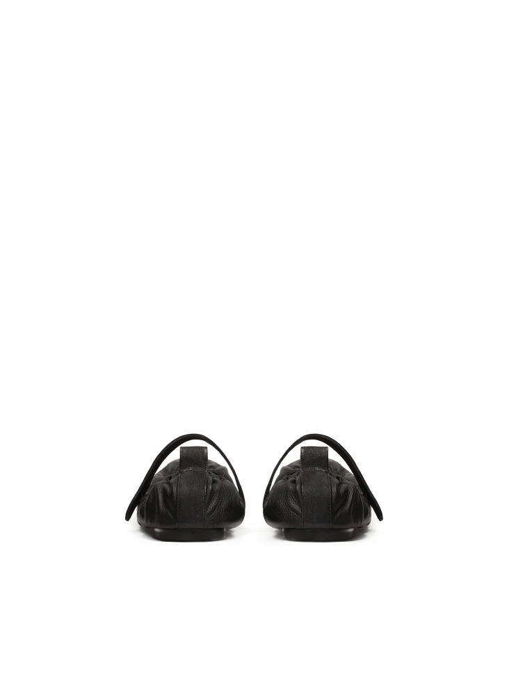 Kazar Black Ballerinas With Elastic Band And Midfoot Strap