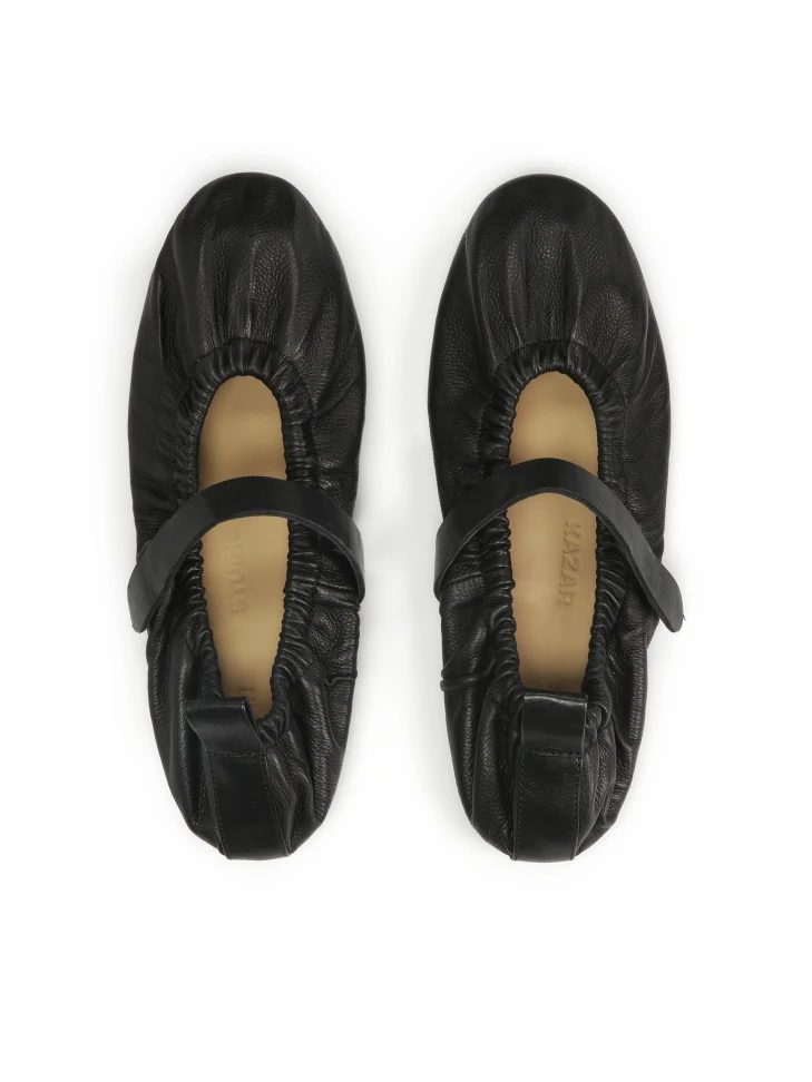 Kazar Black Ballerinas With Elastic Band And Midfoot Strap