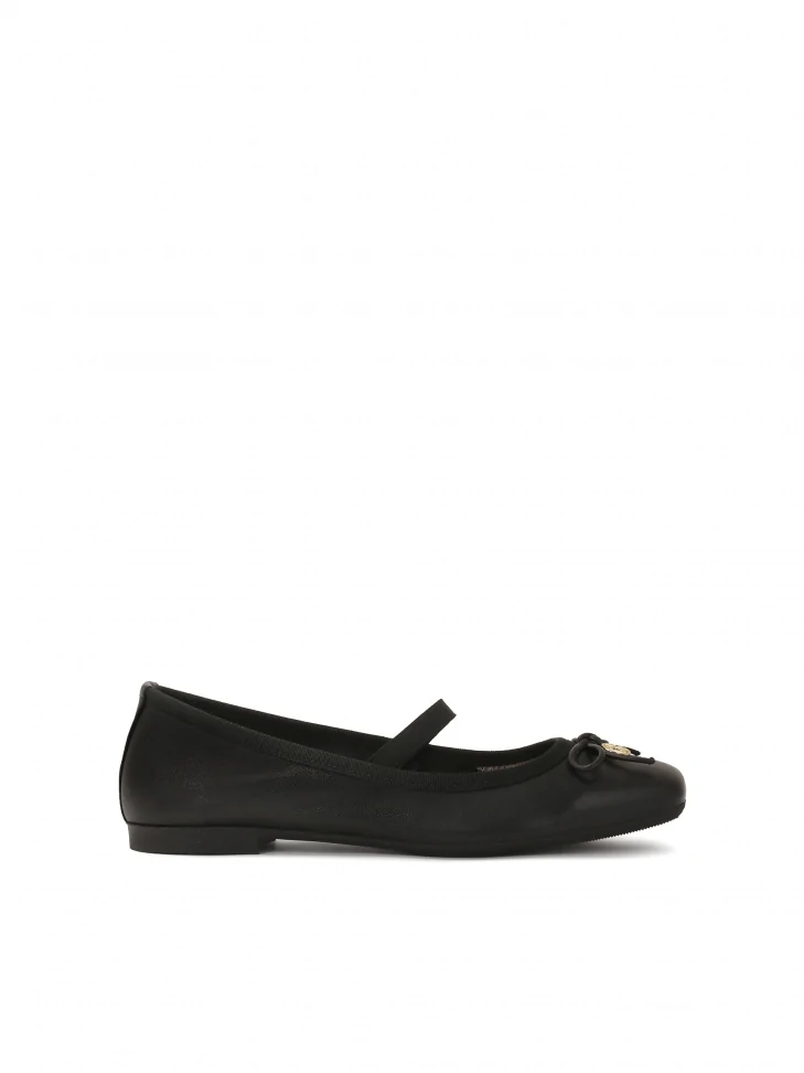 kazar Black ballerinas with elastic band and truncated nose