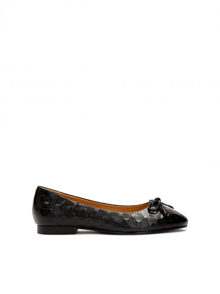kazar Black ballerinas with embossed monogram KAZAR