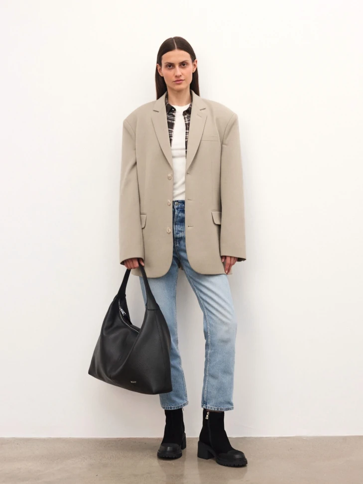 Kazar Black Block Ankle Boots Made Of Combined Materials