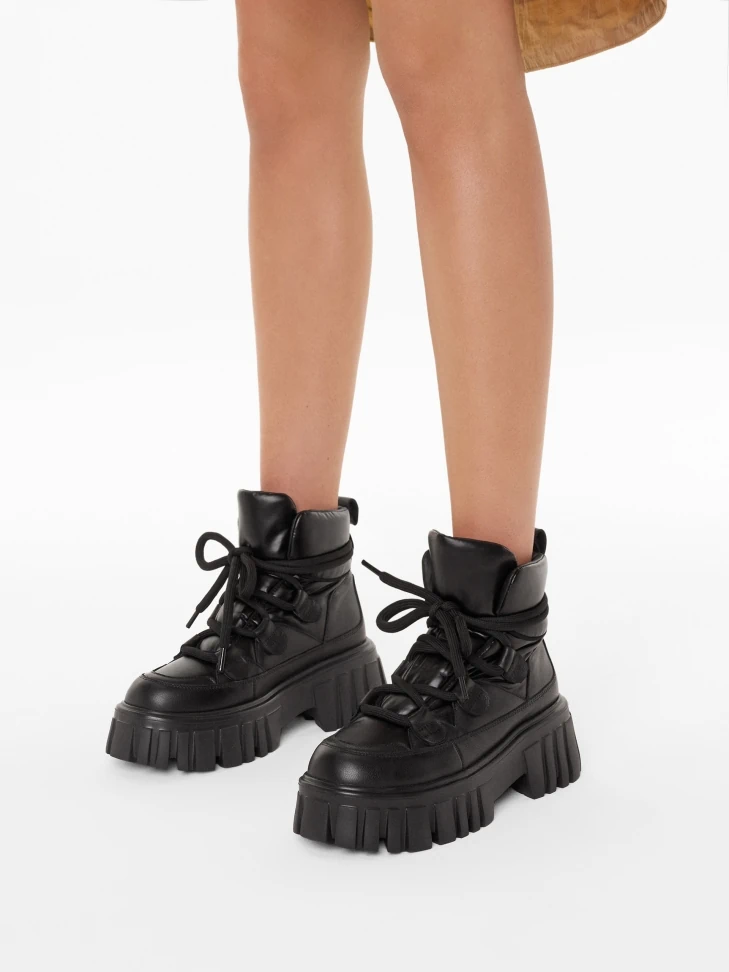 Kazar Black Boots On A Massive Sole With A Soft Upper