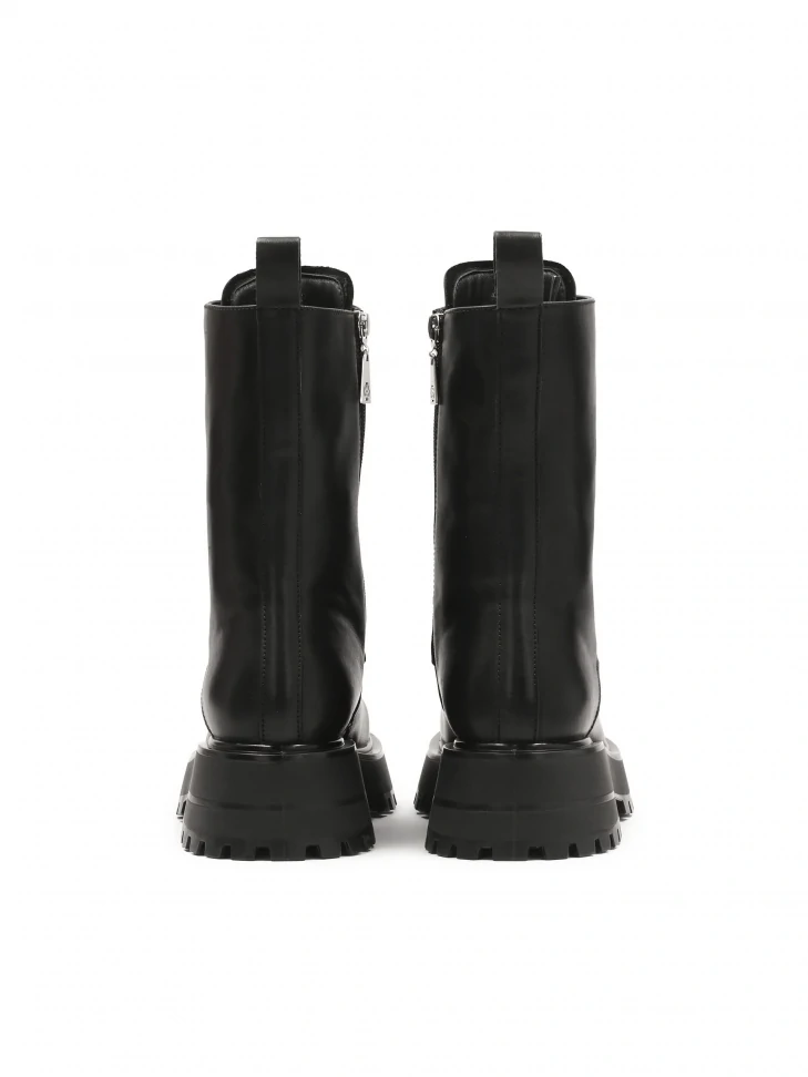 Kazar Black Boots With High Upper In Military Style
