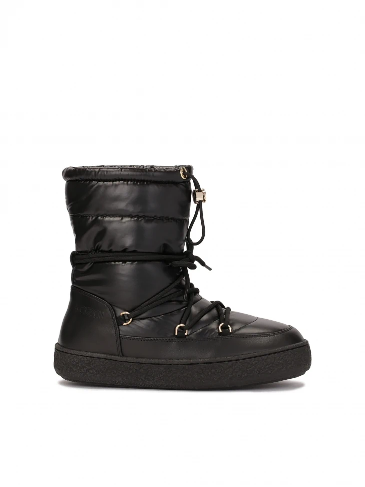 kazar Black insulated snow boots made of combined materials
