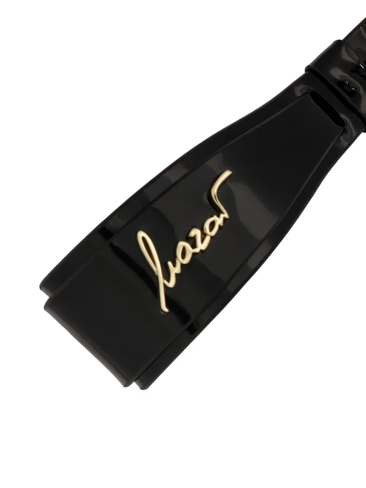 Kazar Black Key Ring With Leather Strap Decorated With Logos