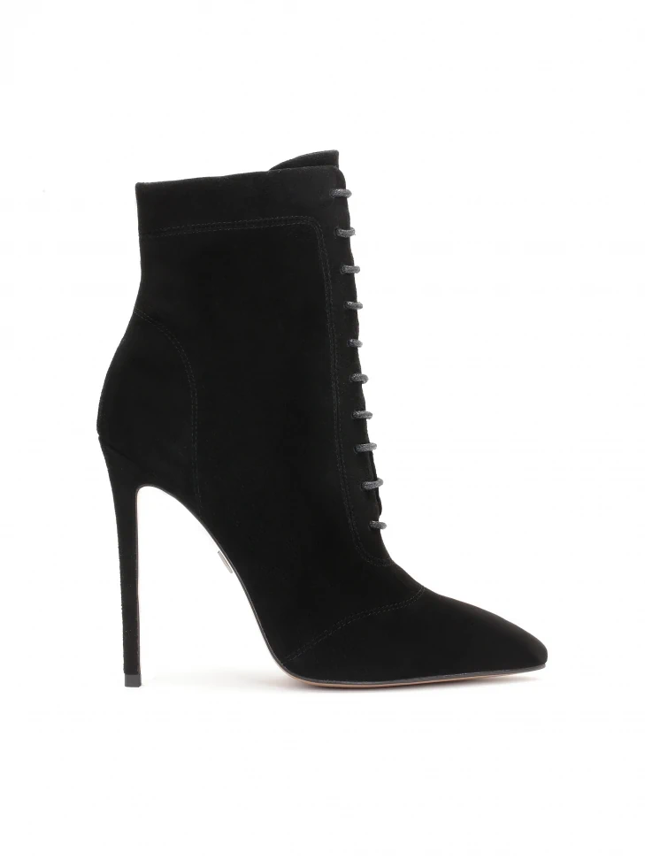 kazar Black ladies' booties with pointed toe caps and high heels