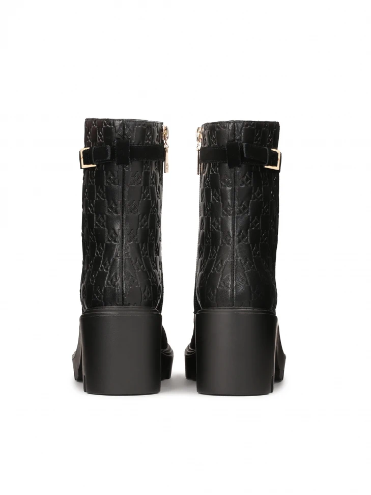 Kazar Black Ladies' Boots With Thick Heel With A Lug