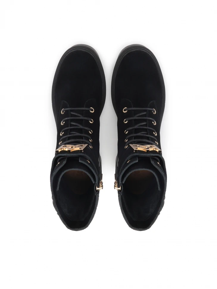 Kazar Black Ladies' Boots With Thick Heel With A Lug