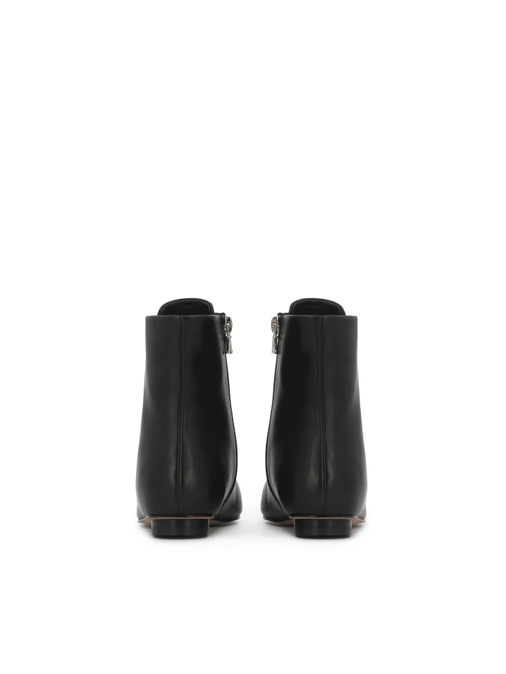Kazar Black Leather Boots With Zipper Closure And Silver Logo-adorned Toehold