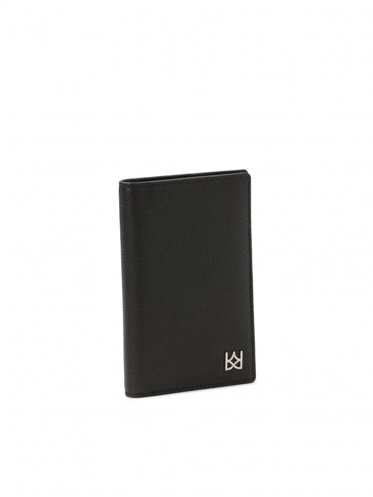 Kazar Black Leather Case For Passport And Documents