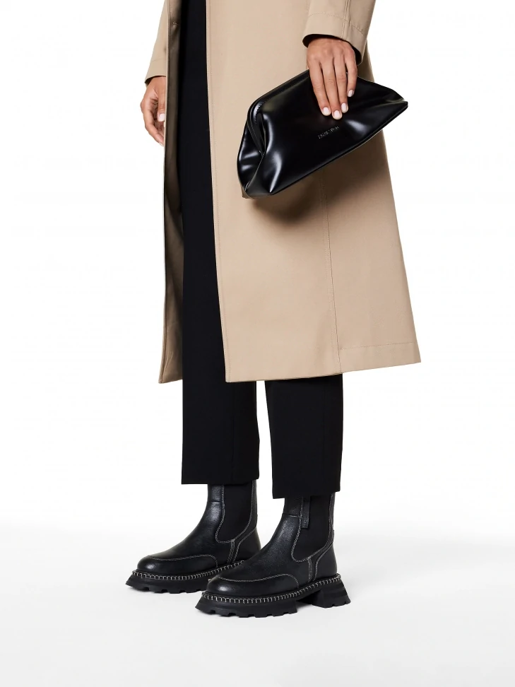 Kazar Black Leather Chelsea Boots With Contrasting Trim