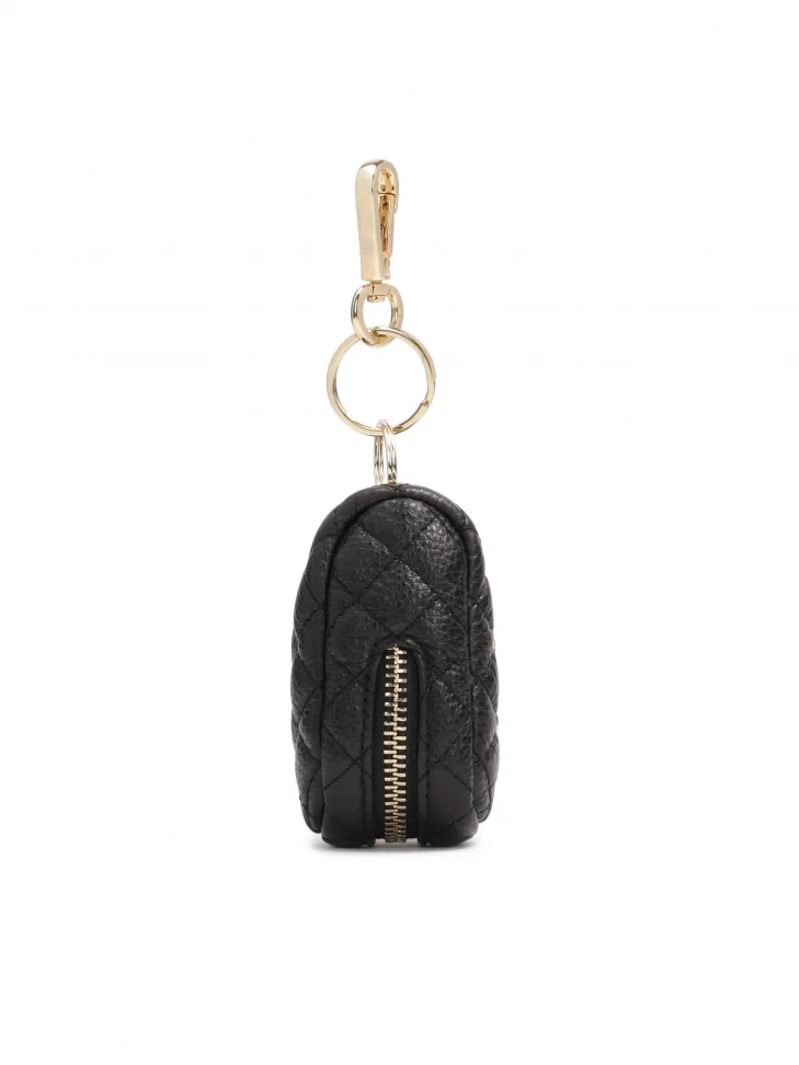 Kazar Black Leather Key Case Decorated With Quilting