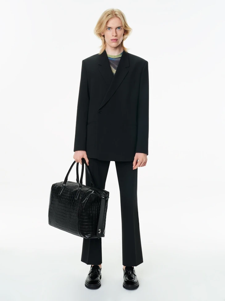 Kazar Black Leather Loafers For Men With A Hiking Sole