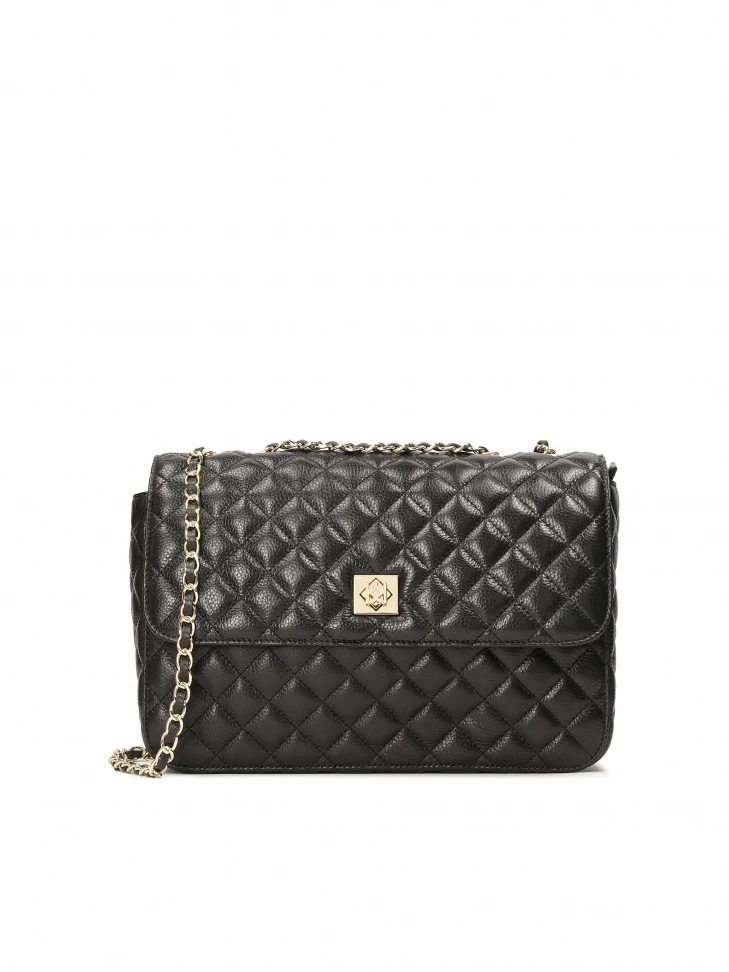 kazar Black leather shoulder bag with quilted pattern