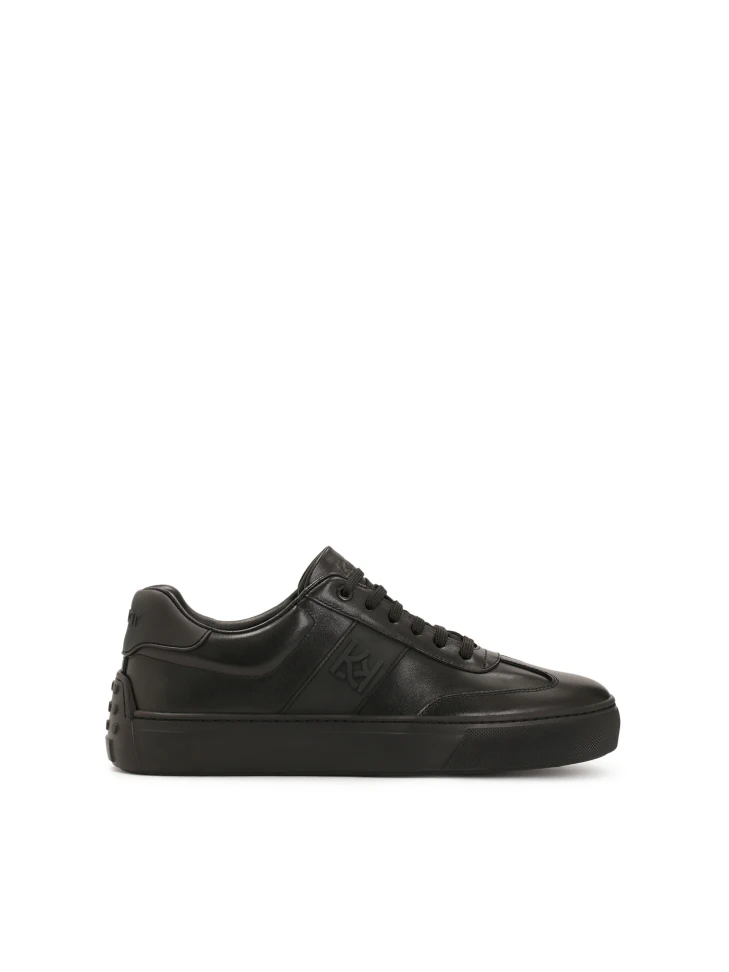 kazar Black leather sneakers with rubber on the heel