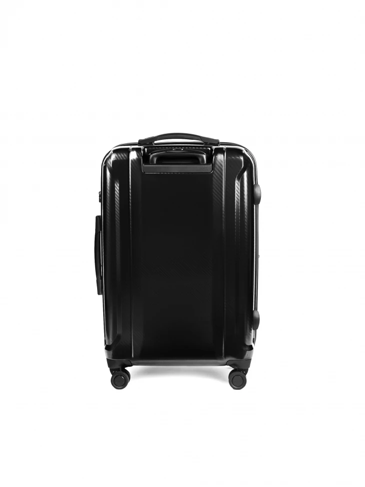 Kazar Black Medium Extended Widenend Cabin Bag With Retractable Handle