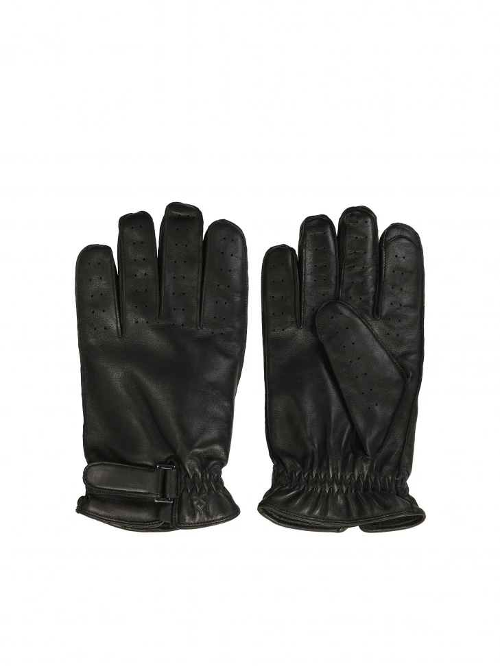 Kazar Black Men's Gloves With Perforations On The Fingers