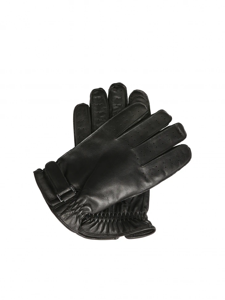 kazar Black men's gloves with perforations on the fingers