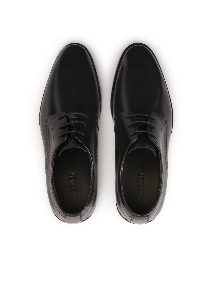 Kazar Black Men's Shoes With Decorative Perforation