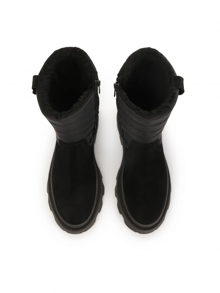 Kazar Black Men's Snow Boots Made Of Combined Materials