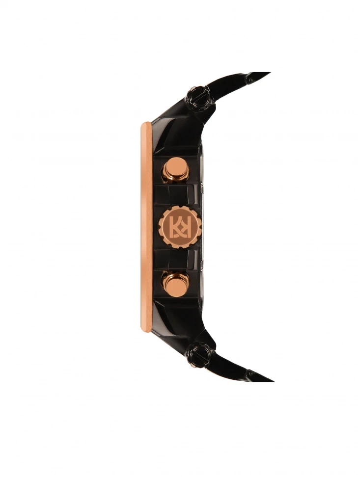 Kazar Black Men's Watch With Elements In Copper Color