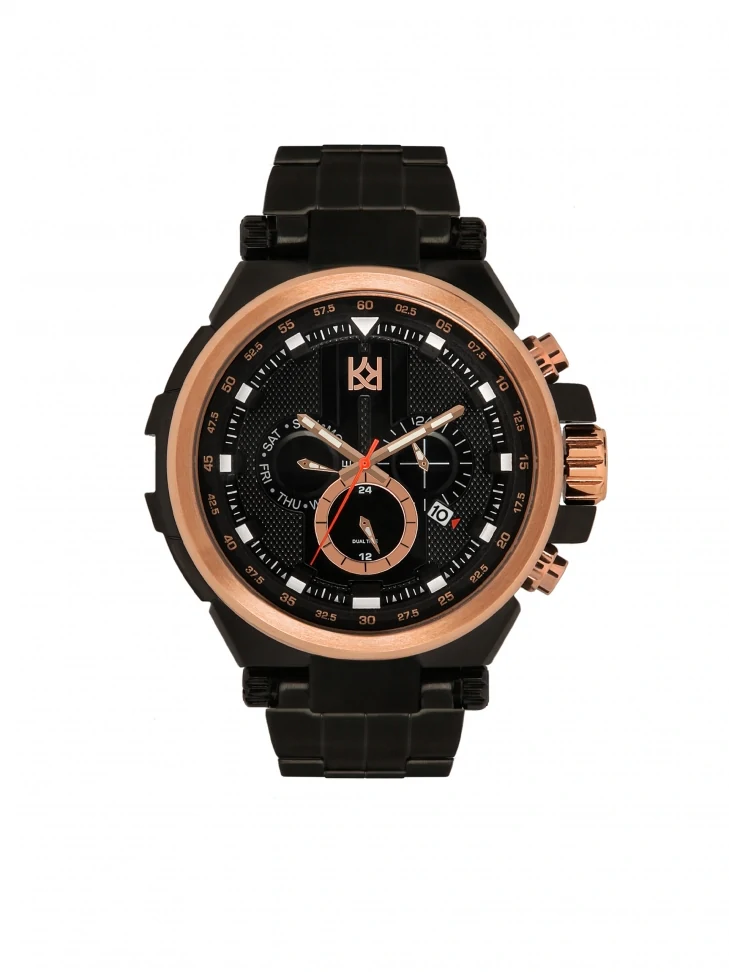 kazar Black men's watch with elements in copper color