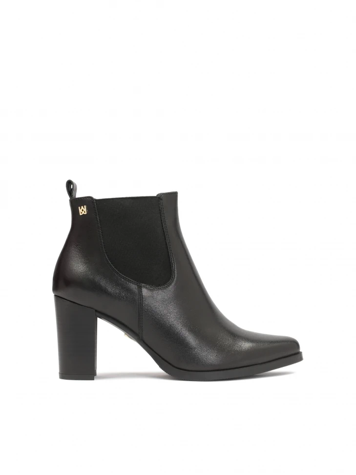 kazar Black minimalistic booties with elastic rubbers in the upper