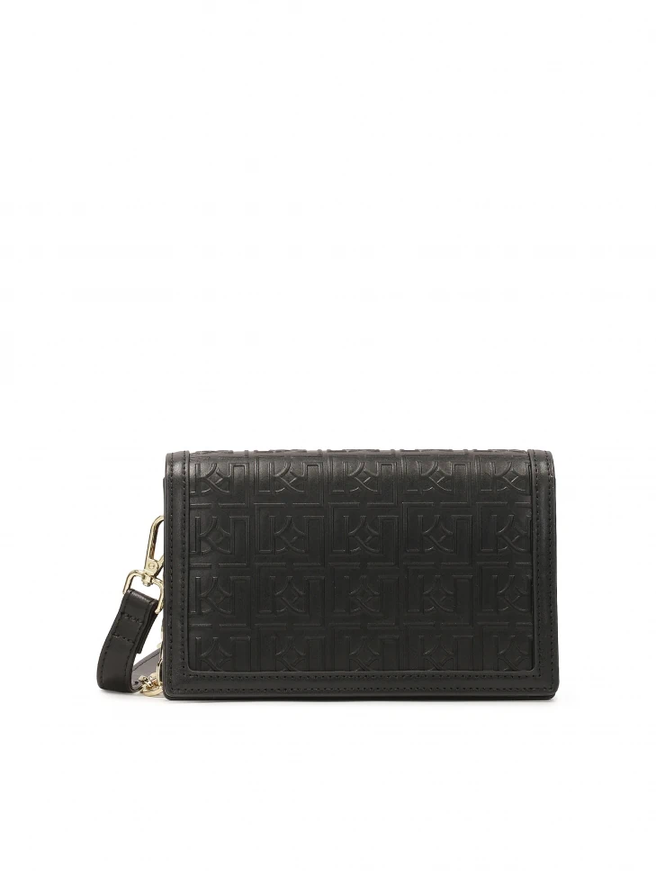 kazar Black monogrammed handbag with belt and chain