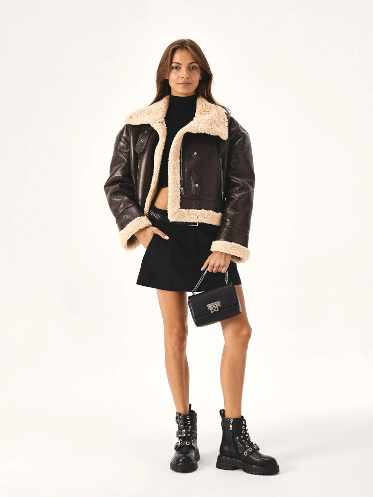 Kazar Black Narrow Belt Decorated With Silver Rivets