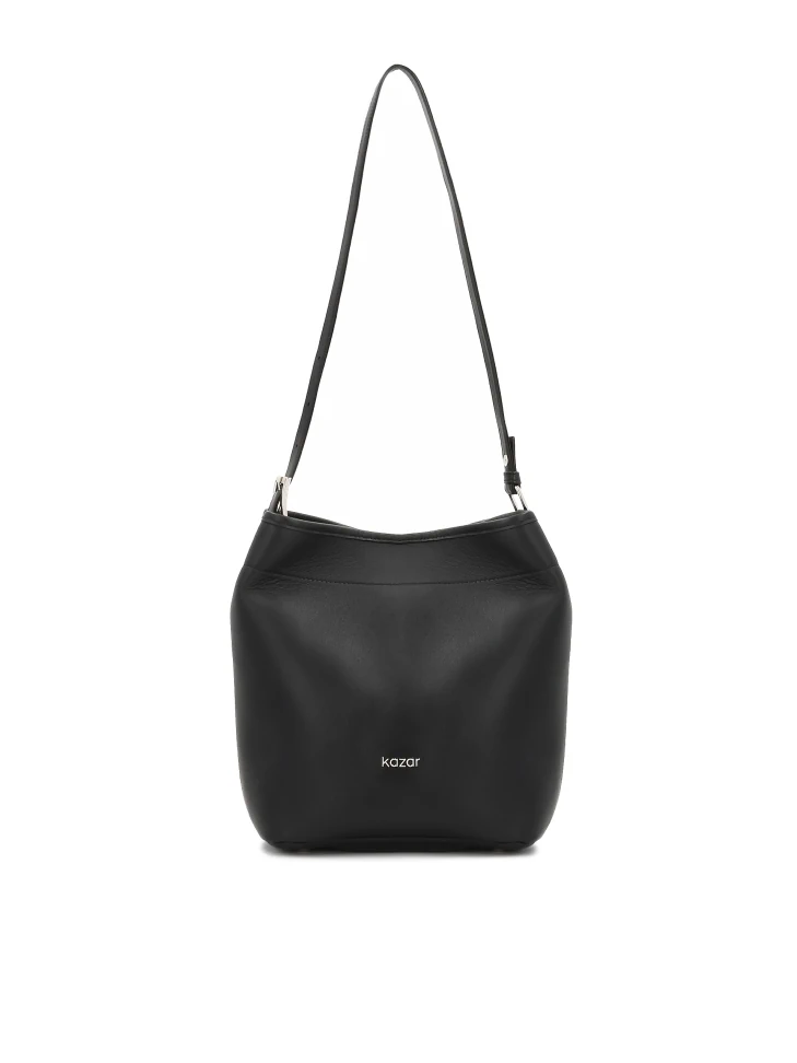 kazar Black natural leather handbag with adjustable strap
