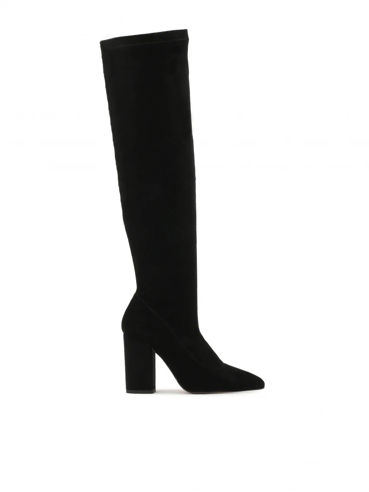 kazar Black over-the-knee boots with stiletto heel made of fabric