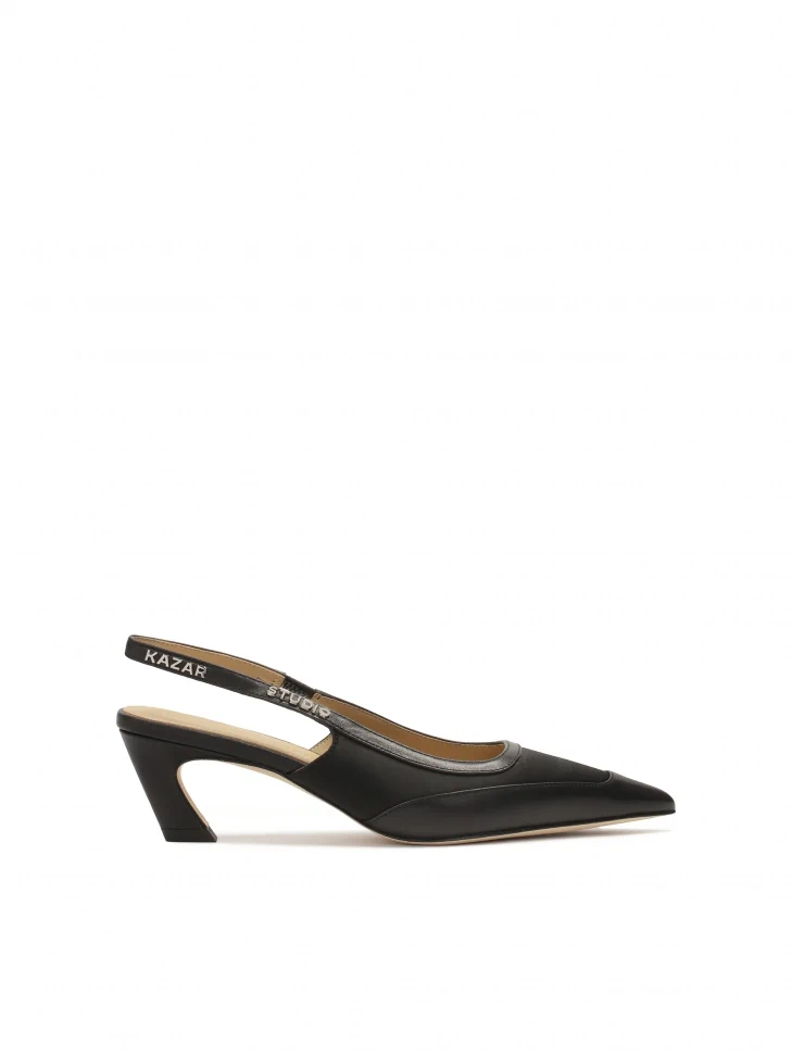 kazar Black slingback pumps with a fashionable heel