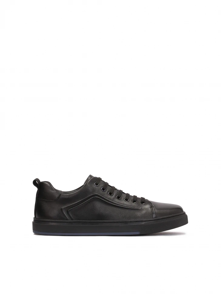 kazar Black sneakers for men with a protruding embossed pattern