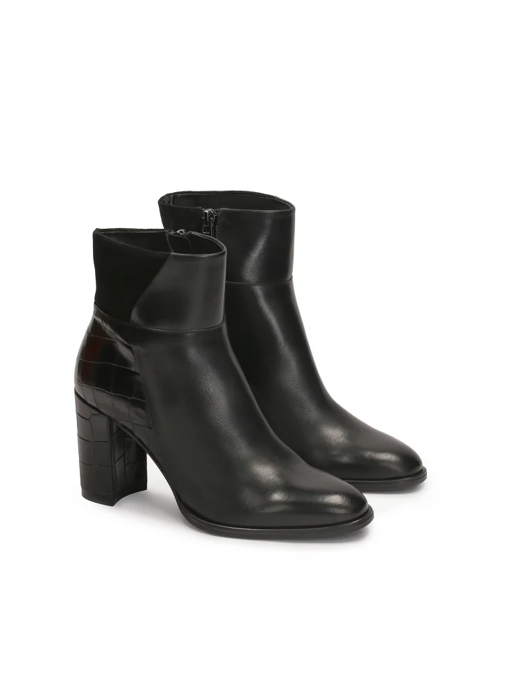 Kazar Black Stiletto Boots Made Of Combined Materials