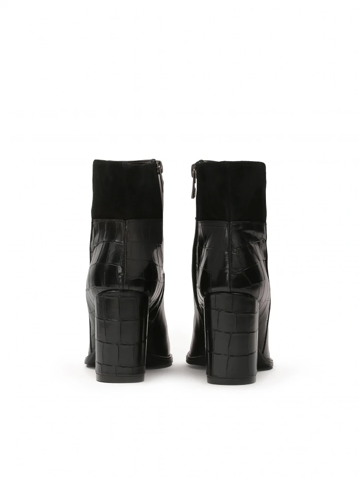 Kazar Black Stiletto Boots Made Of Combined Materials