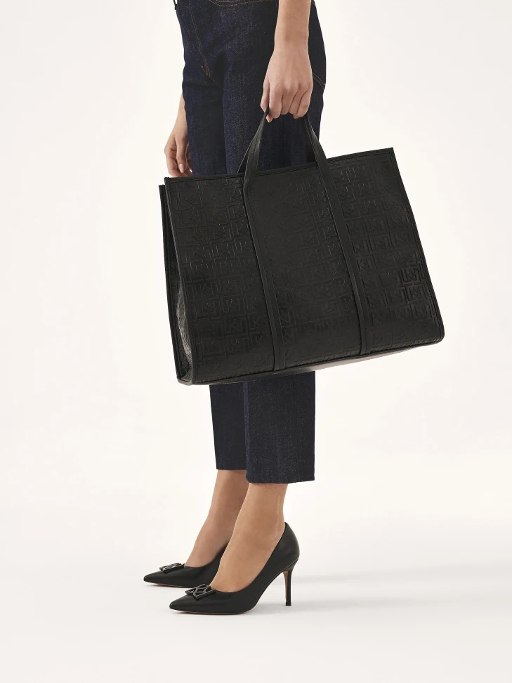 Kazar Black Stilettos With Fashionable Decoration On The Nose