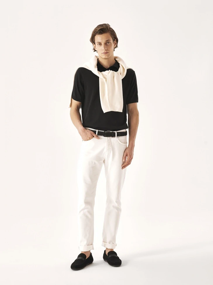 Kazar Black Suede Moccasins Embellished With Logo Ribbon