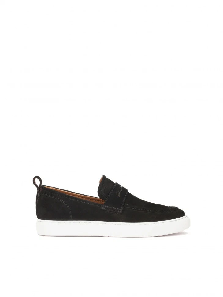 kazar Black suede slip-on sneakers on contrasting sole
