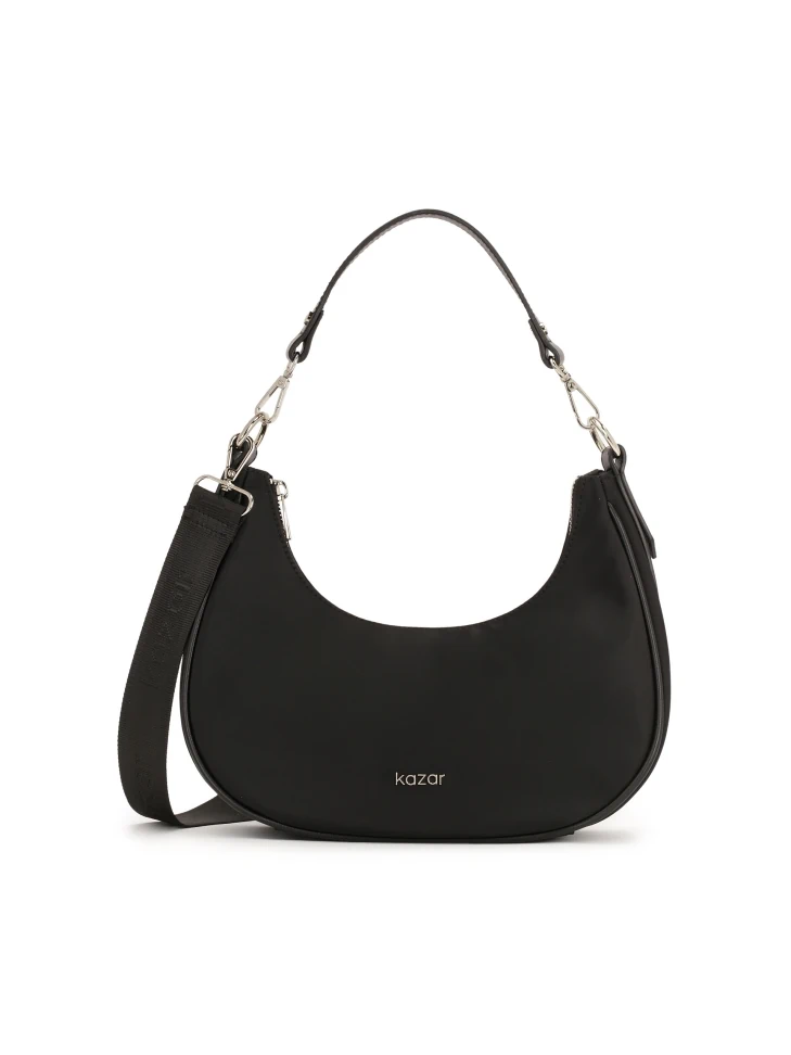 kazar Black textile bag in the shape of a croissant