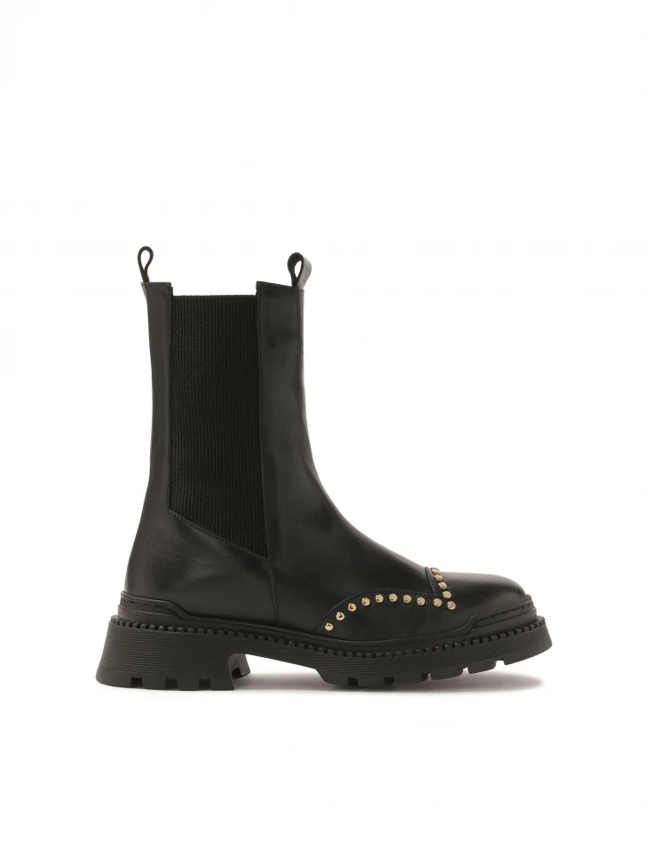 kazar Boots with slip-on upper decorated with round rivets