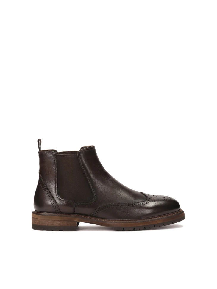 kazar Brown leather Chelsea boots with ornamentation