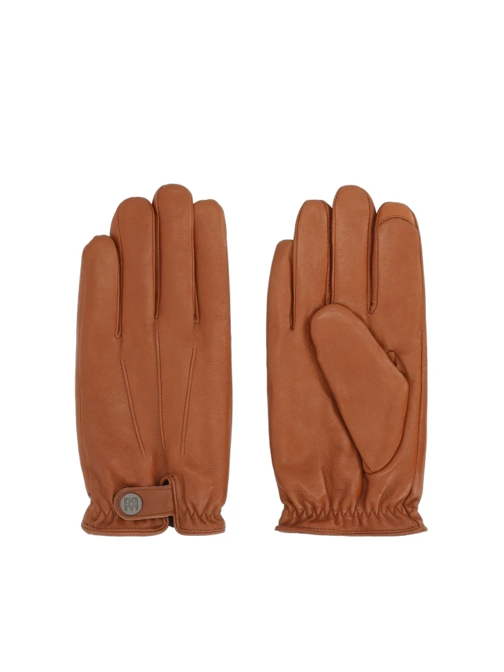 Kazar Brown Leather Gloves With Touch Screen Function
