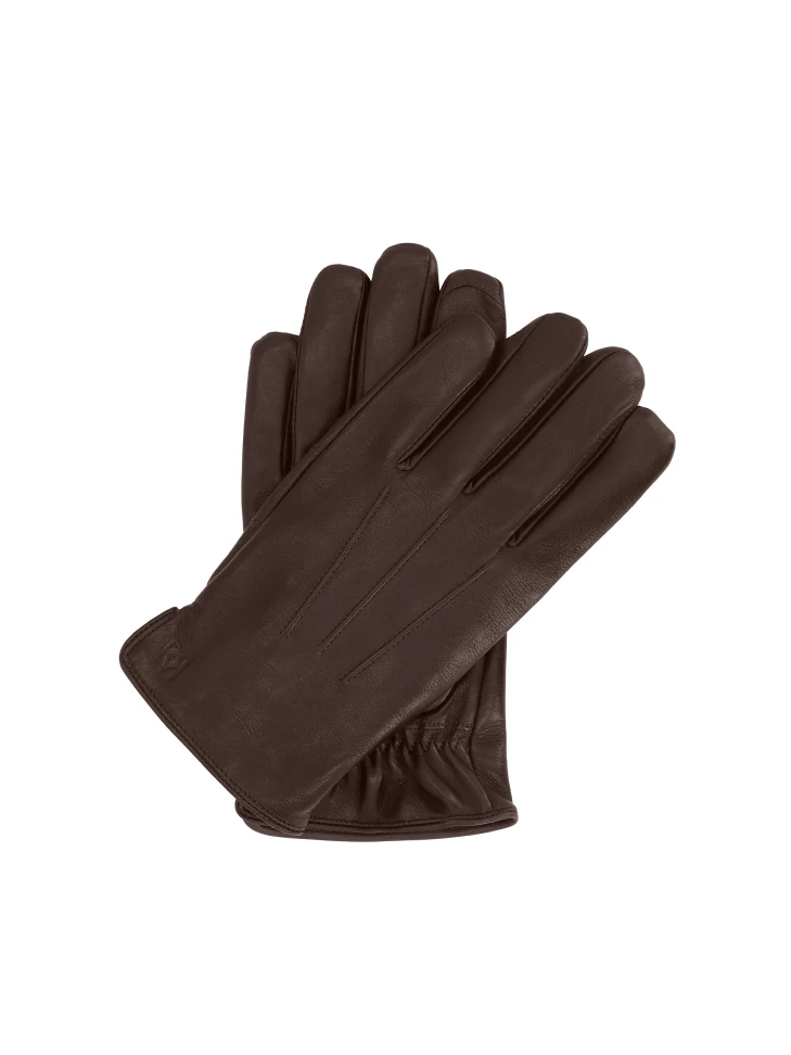 kazar Brown leather gloves with touch screen function