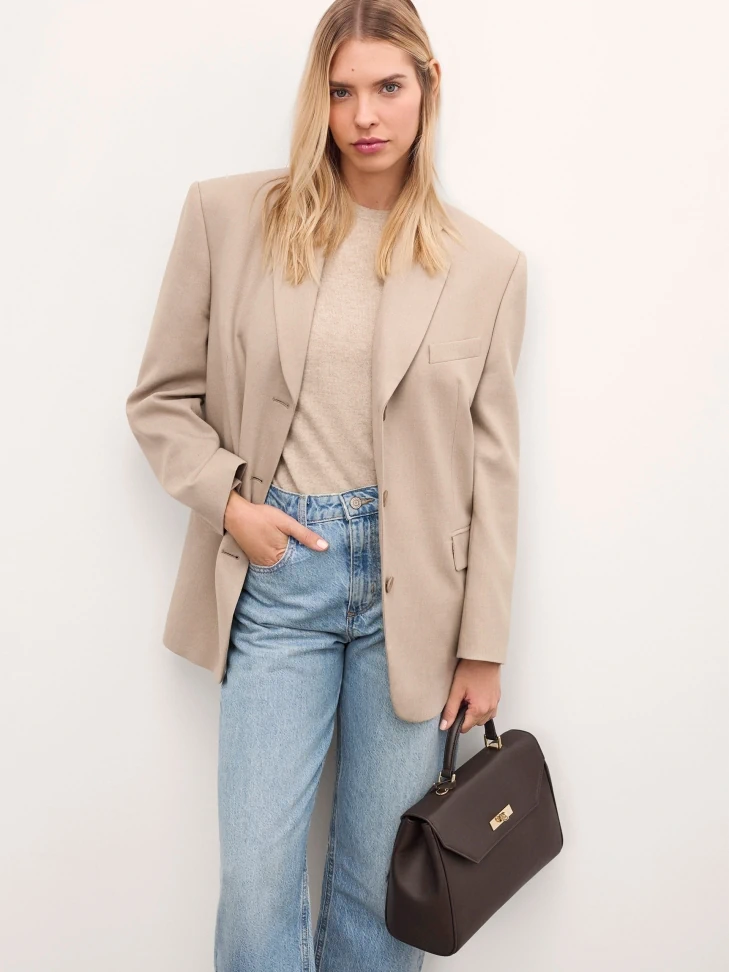 Kazar Brown Leather Handbag In The Shape Of A Trunk