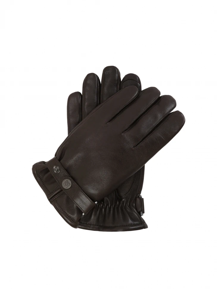 kazar Brown leather men's gloves with adjustable strap