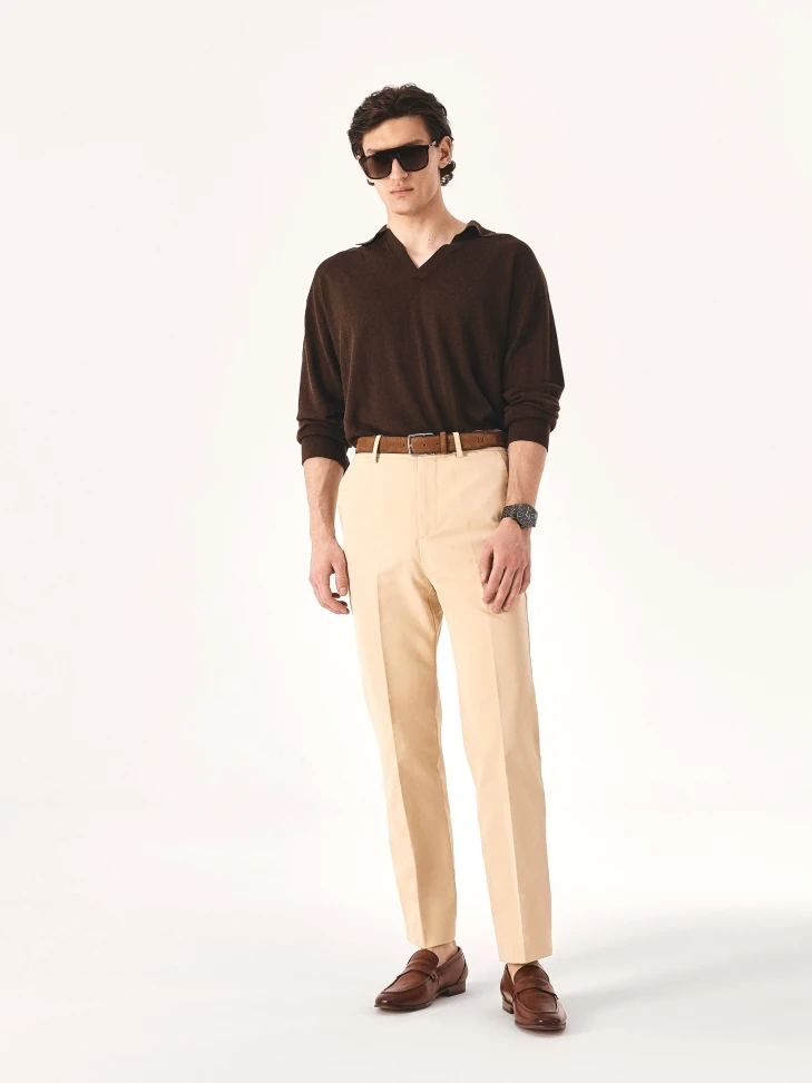 Kazar Brown Loafers Decorated With Leather Embossing