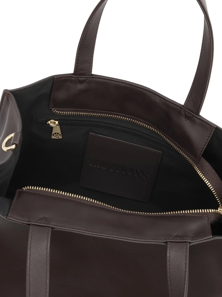 Kazar Brown Natural Leather Handbag With A Minimalist Design